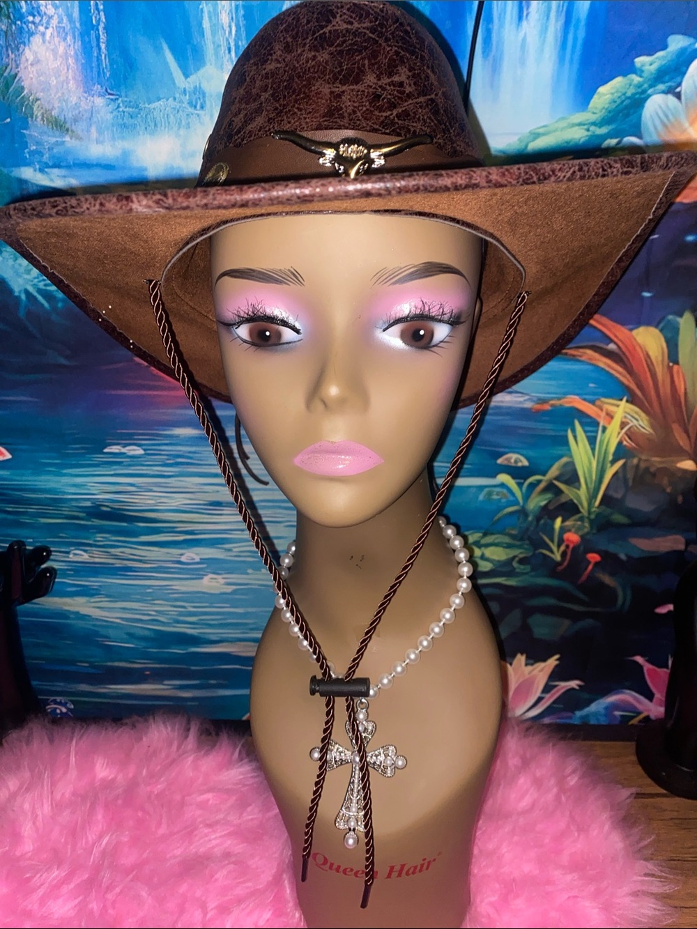 🤎 NWT Brown Western Cowboy Hat with Longhorn Accent 🤠
